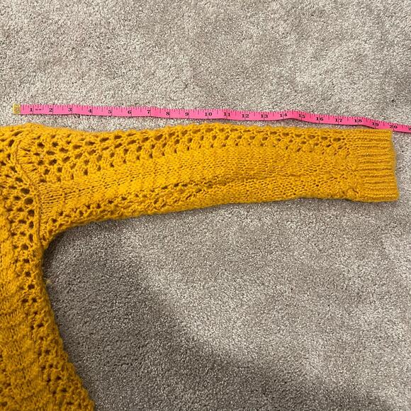 Madewell Womens Mustard Chunky Knit Crewneck Sweater Size Small‎ - Picture 9 of 10